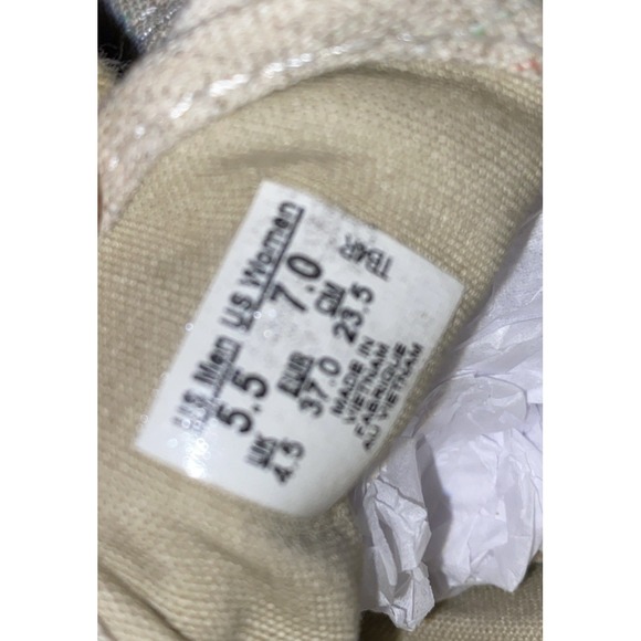 VANS M 5.5 W 7.0 Casual Lace Up Skate Shoes Sneakers Tan‎ Speck Canvas TB4R - Picture 9 of 9